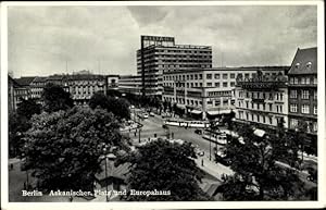 Bild des Verkufers fr Ansichtskarte / Postkarte Berlin Kreuzberg, Askanischer Platz und Europahaus, Allianz, Straenbahnen zum Verkauf von akpool GmbH