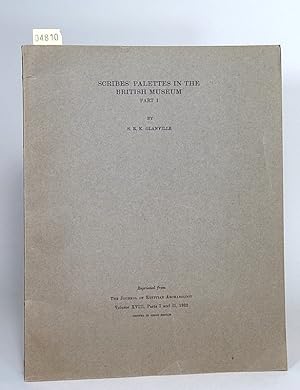 Bild des Verkufers fr Scribes Palettes in the British Museum. Part I. (The Journal of Egyptian Archaeology). zum Verkauf von Librarium of The Hague