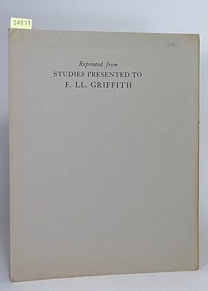 Bild des Verkufers fr Kosmopolitische Gedanken der gypter des Neuen Reichs in Bezug auf das Totenreich. (Studies Presented to F. Ll. Griffith). zum Verkauf von Librarium of The Hague