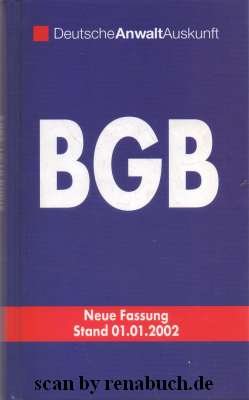 BGB Neue Fassung, Stand 1.1.2002