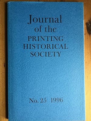 Journal of the Printing Historical Society. Number 25, 1996