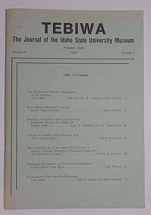 Tebiwa: The Journal of the Idaho State University Museum Vol. 18