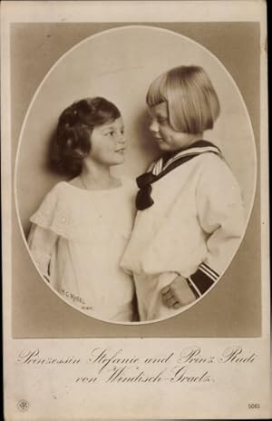 Ansichtskarte / Postkarte Prinzessin Stefanie und Prinz Rudi von Windisch Graetz, Portrait - Verl...