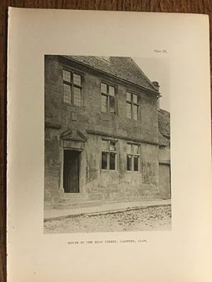 Original collotype plate from Old Cottages, Farm-Houses, and other Stone Buildings in the Cotswol...