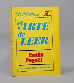 Bild des Verkufers fr El Arte De Leer Tcnica Para Estudiar Emilio Faguet 1976 Q2 zum Verkauf von Libros librones libritos y librazos