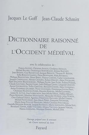 Dictionnaire raisonné de l'Occident médiéval.