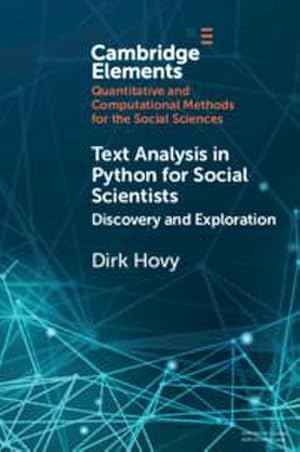 Bild des Verkufers fr Text Analysis in Python for Social Scientists zum Verkauf von AHA-BUCH GmbH