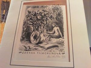 Exlibris- Lithographie. Zdenka Tamchynova. signiert, datiert. Blattgröße: ca. 10,5 x 15 cm; unter...