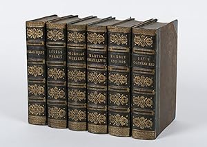 Seller image for Collection of six First Editions, all bound uniformely around 1850 and all in their original state. A stunning set with nearly all of the books in their First state of First Edition printing and with all plates complete. The collection includes: Bleak House / Little Dorrit / Nicholas Nickleby / Martin Chuzzlewit / Dombey and Son / David Copperfield. A very rare occasion in which a contemporary 19th-century lover of Dickens' Literature had all Novels in their first edition bound to his/her liking. The mid-19th-century bindings beautiful in their simplicity and uniform style. for sale by Inanna Rare Books Ltd.