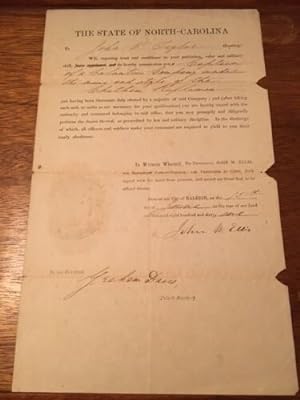 1861 Confederate Military Commission for John W. Taylor appointing him Captain of Volunteer Compa...