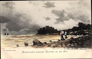 Imagen del vendedor de Knstler Ansichtskarte / Postkarte Lissmann, H., Aufziehendes schweres Gewitter an der See a la venta por akpool GmbH