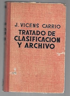 Imagen del vendedor de TRATADO DE CLASIFICACION Y ARCHIVO a la venta por Desvn del Libro / Desvan del Libro, SL