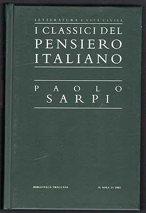 Bild des Verkufers fr I classici del pensiero italiano 23. Paolo Sarpi zum Verkauf von Sergio Trippini