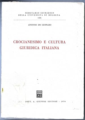 Bild des Verkufers fr Crocianesimo e cultura giuridica italiana zum Verkauf von Sergio Trippini
