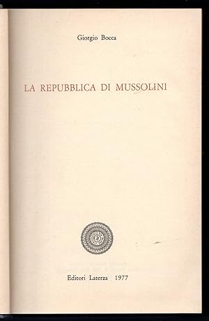 Bild des Verkufers fr La Repubblica di Mussolini zum Verkauf von Sergio Trippini
