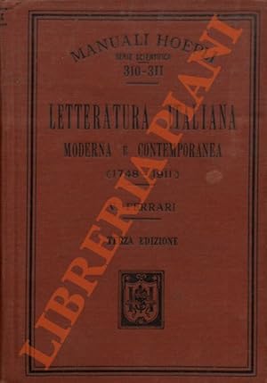 Image du vendeur pour Letteratura italiana moderna contemporanea (1748-1911). mis en vente par Libreria Piani