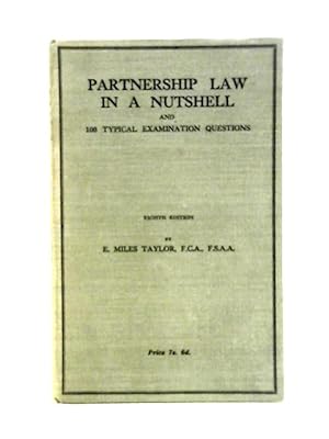 Immagine del venditore per Partnership Law in a Nutshell venduto da World of Rare Books