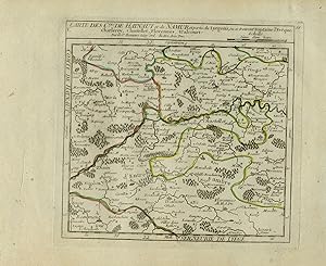 Antique Map-The provinces of Hainaut and Namur in Belgium-Vaugondy-1748
