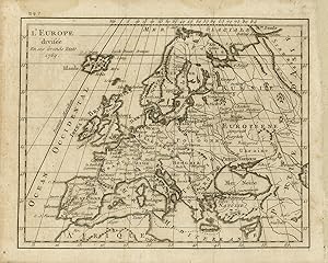 Antique Map-Europe region-L'Europe divisée en ses Grandes Etats-1769