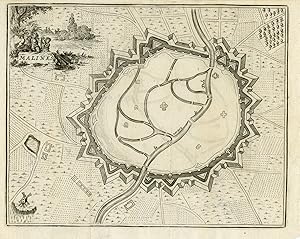 Antique Map-The city of Malines in Belgium-Christijn-Harrewijn-1697