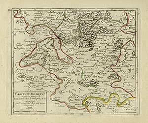 Antique Map-Province of Brabant in Belgium-Halle-Nivelles-Genappe-Vaugondy-1748