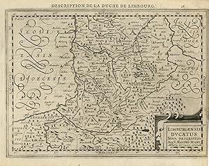 Antique Map-Limbourg or Limburg in Belgium and Netherlands-Hondius-Mercator-1634