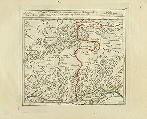 Antique Map-The province of Hainaut in Belgium-Philippeville-Vaugondy-1748
