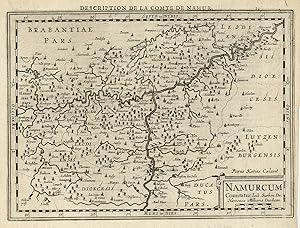 Antique Map-The province of Namurcum or Namur in Belgium-Hondius-Mercator-1634