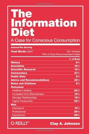 Image du vendeur pour The Information Diet: A Case for Conscious Consumption mis en vente par Reliant Bookstore
