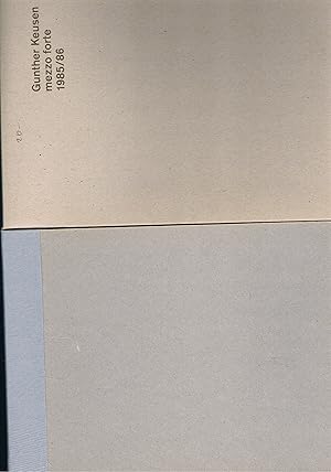 Bild des Verkufers fr Knstlerbcher Mezzo forte 1985/86 zum Verkauf von manufactura