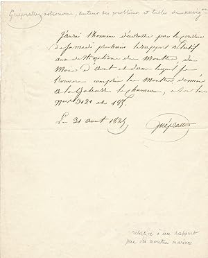 Charles Guépratte lettre autographe signée
