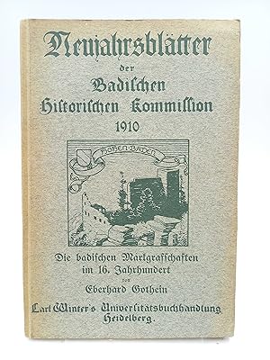 Imagen del vendedor de Die badischen Markgrafschaften im 16. Jahrhundert (Neujahrsbltter der Badischen historischen Kommission, Neue Folge 13, 1910) a la venta por Antiquariat Smock