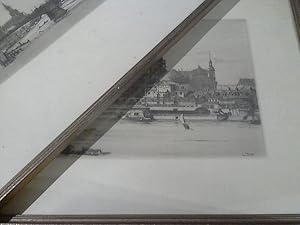 Imagen del vendedor de 2 Orig. Radierungen Dresden 1906 ; Walter Zeising Gerahmt a la venta por Versandhandel Rosemarie Wassmann