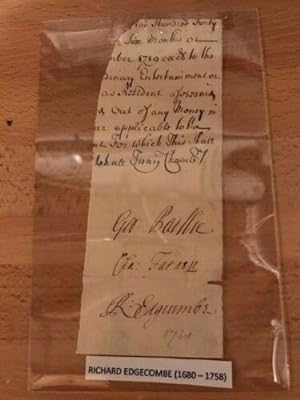 Rare Early Document with Signature of Richard Edgecombe, Colonial NORTH CAROLINA interest