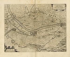 Antique Map-Siege of Gennep by Frederik Hendrik of Orange-80 years War-1649
