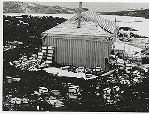 Silver gelatine photo of Shackleton's hut at Cape Royds [1950s?]