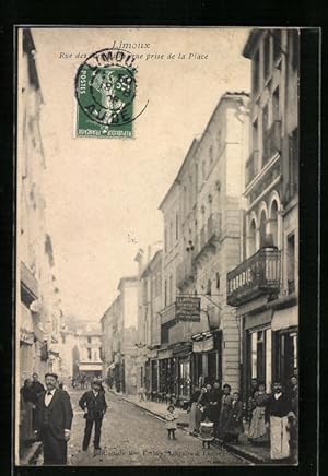 Carte postale Limoux, Rue de Augustins vue prise de la Place