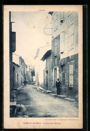 Carte postale Peyriac-de-Mer, La Rue de l`Etang