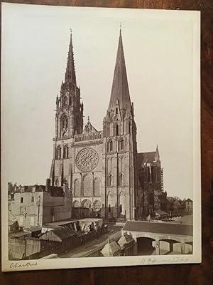 Chartres Cathedral. Large Sepia Photograph