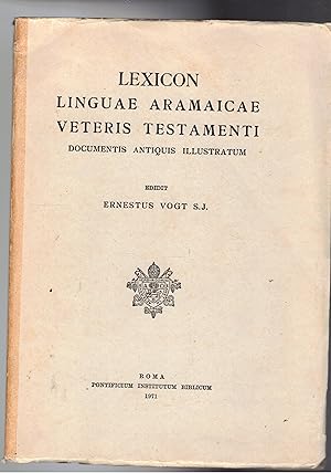 Seller image for Lexicon linguae aramaicae veteris testamenti. Documentis antiques illustratum. for sale by Libreria Gull