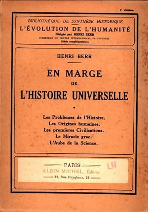 Seller image for En marge de l'histoire universelle - Henri Berr for sale by Book Hmisphres