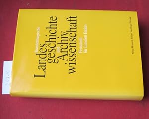 Seller image for Brandenburgische Landesgeschichte und Archivwissenschaft : Festschrift fr Lieselott Enders zum 70. Geburtstag. Brandenburgisches Landeshauptarchiv: Verffentlichungen des Brandenburgischen Landeshauptarchivs ; Bd. 34. for sale by Versandantiquariat buch-im-speicher