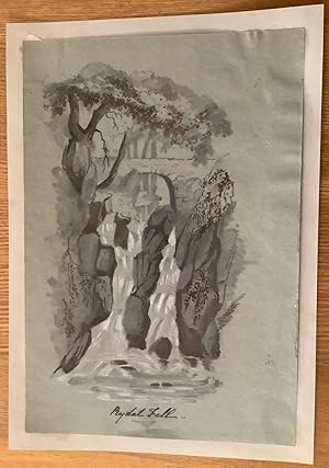 A 19th century ink and was drawing, mounted on contemporary sheet of thick paper