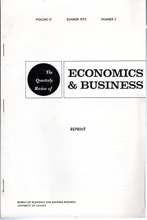 Seller image for What's Wrong with the US Economy? Diagnosiss and Prescription".reprint from Economics and Business, Volume 15, No. 2: Summer, 1975) for sale by Dorley House Books, Inc.