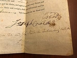 Seller image for 1812 Burke County North Carolina Land Indenture Agreement SIGNED by Joseph Cowan, a Soldier present at the Battle of Ramsour's Mill for sale by Jim Crotts Rare Books, LLC