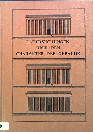 Image du vendeur pour Untersuchungen ber den Charakter der Gebude. mis en vente par books4less (Versandantiquariat Petra Gros GmbH & Co. KG)