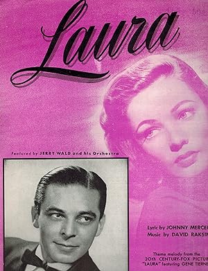 Laura - Gene Tierney and Jerry Wald Cover - Vintage Sheet Music