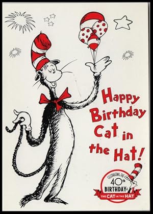 Bild des Verkufers fr ad postcard: Happy Birthday Cat in the Hat! zum Verkauf von Mobyville