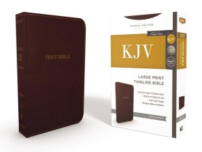 Image du vendeur pour KJV, Thinline Bible, Large Print, Leathersoft, Burgundy, Red Letter Edition, Comfort Print mis en vente par ChristianBookbag / Beans Books, Inc.