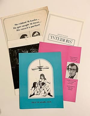 5 Original Press/promotional leaflet/brochures for Woody Allen Films.